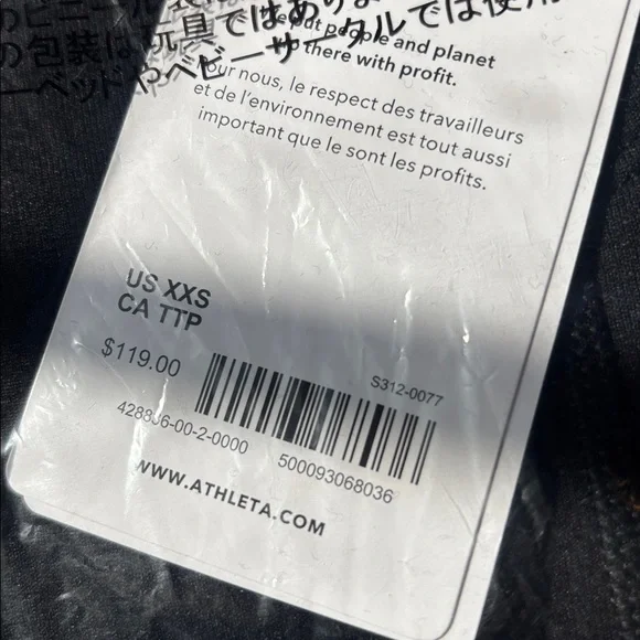 Athleta Altitude Stash Tight in Polartec Power Stretch Black Winter Leggings XXS - Picture 3 of 4